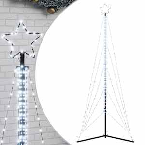 vidaXL LED j&otilde;ulupuu, 525 LEDi, k&uuml;lm valge, 302 cm