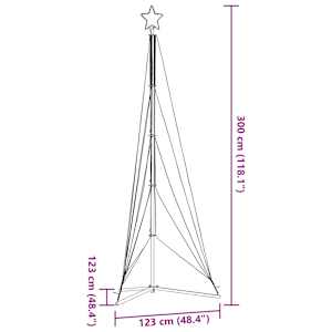 LED vánoční stromek 525 studených bílých LED 302 cm - obrázek 11