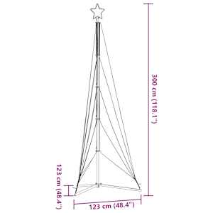 LED vánoční stromek 525 modrých LED diod 302 cm - obrázek 11