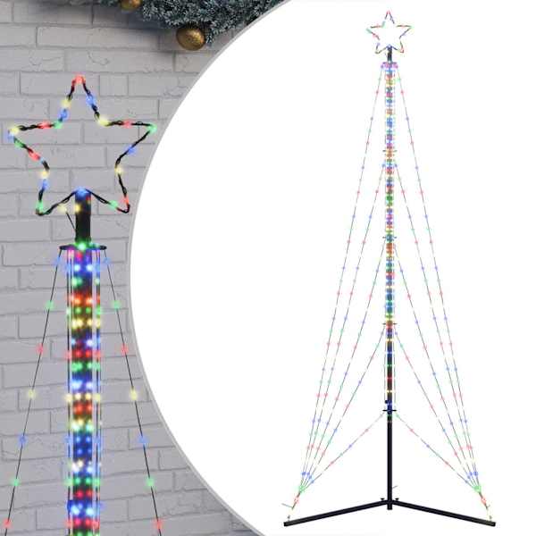 vidaXL LED j&otilde;ulupuu, 363 LEDi, v&auml;rviline , 182 cm