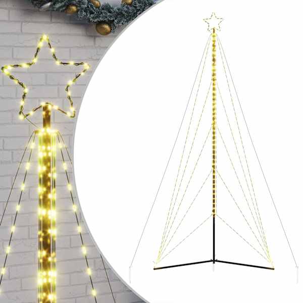 vidaXL LED j&otilde;ulupuu, 615 LEDi, soe valge, 404,5 cm