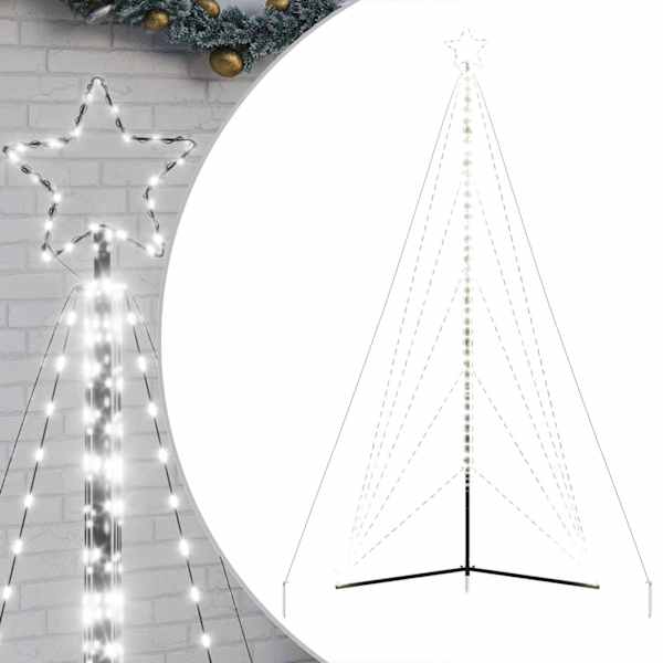 vidaXL LED j&otilde;ulupuu, 615 LEDi, k&uuml;lm valge, 404,5 cm