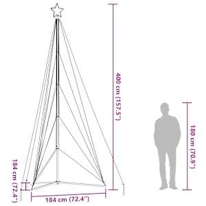 LED vánoční stromek 615 studených bílých LED diod 404,5 cm - obrázek 12