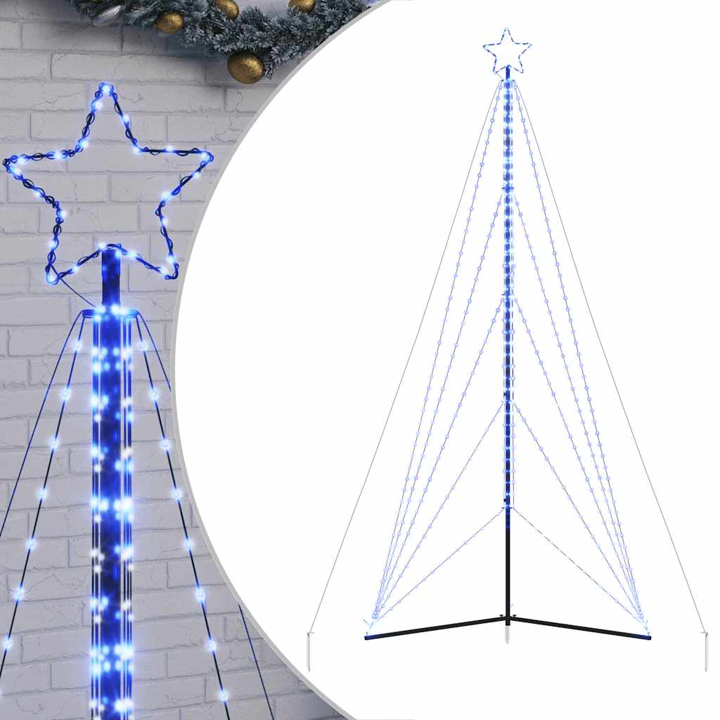 vidaXL LED vánoční stromek 615 modrých LED diod 404,5 cm