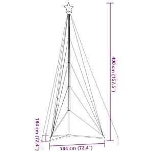 LED vánoční stromek 615 modrých LED diod 404,5 cm - obrázek 11