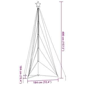 LED vánoční stromek 615 barevných LED diod 404,5 cm - obrázek 11