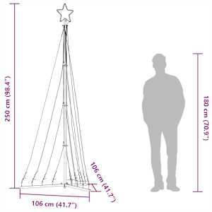 LED vánoční stromek 447 teplých bílých LED diod 250 cm - obrázek 12