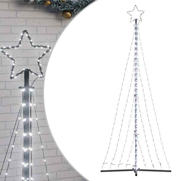vidaXL LED j&otilde;ulupuu, 447 LEDi, k&uuml;lm valge, 250 cm