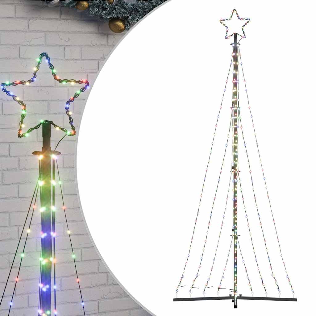vidaXL LED vianočný stromček 447 LED farebné 250 cm