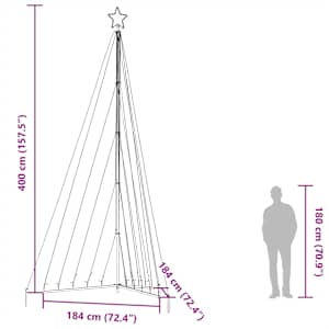 LED vánoční stromek 570 teplých bílých LED diod 399 cm - obrázek 12