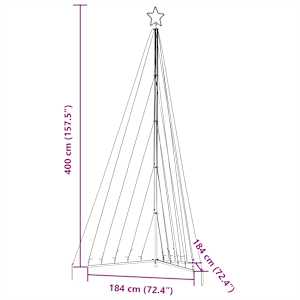 LED vánoční stromek 570 teplých bílých LED diod 399 cm - obrázek 11