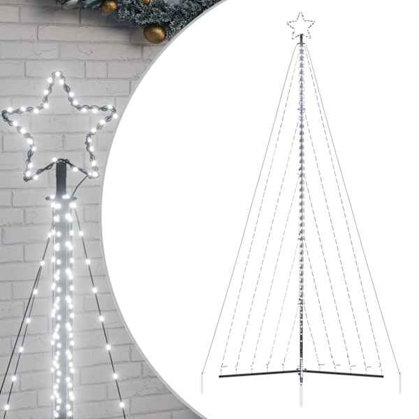 vidaXL LED j&otilde;ulupuu, 570 LEDi, k&uuml;lm valge, 399 cm