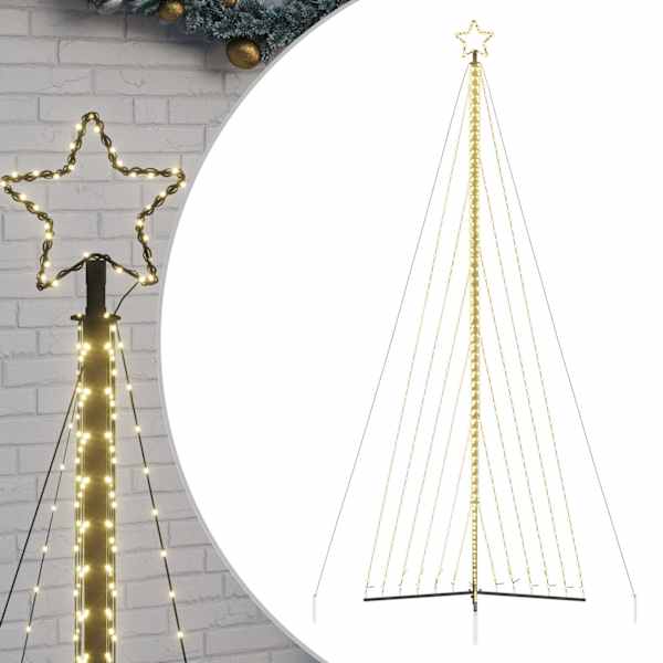 vidaXL LED j&otilde;ulupuu, 789 LEDi, soe valge, 476 cm