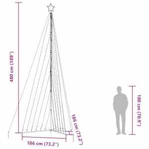 LED vánoční stromek 789 teplých bílých LED diod 476 cm - obrázek 12