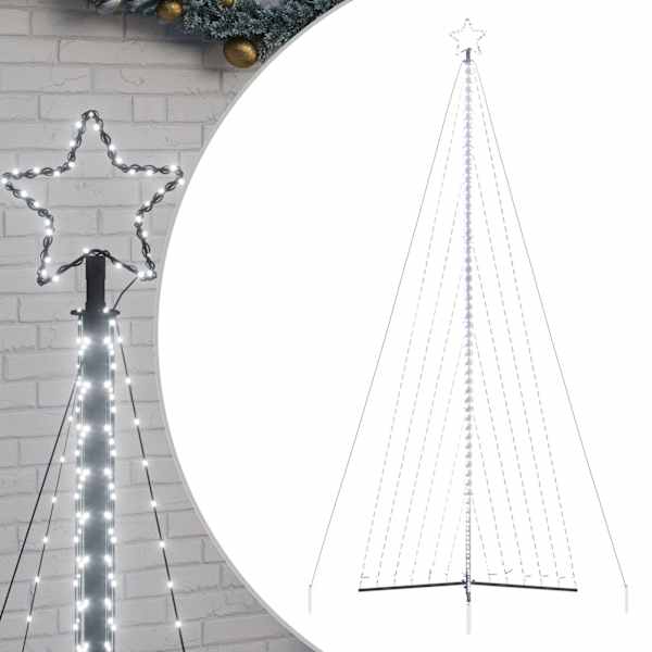 vidaXL LED j&otilde;ulupuu 789 LED, k&uuml;lm valge, 476 cm