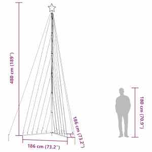 LED vánoční stromek 789 studených bílých LED diod 476 cm - obrázek 12