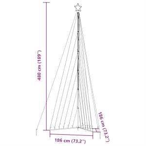 LED vánoční stromek 789 studených bílých LED diod 476 cm - obrázek 11
