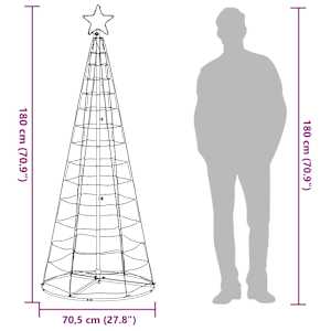 LED vánoční stromek 200 teplých bílých LED 180 cm - obrázek 12