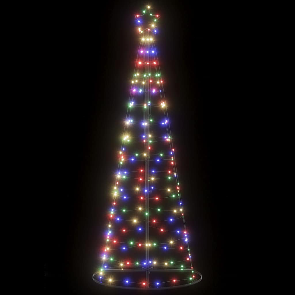 vidaXL Weihnachtsbaum Kegelform 200 LEDs Mehrfarbig 182 cm