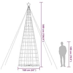 LED vánoční stromek 1534 teplých bílých LED 500 cm - obrázek 12
