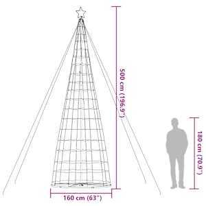 LED vánoční stromek 1534 modrých LED diod 500 cm - obrázek 12