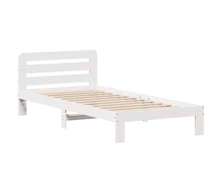 vidaXL Okvir kreveta bez madraca bijeli 90 x 200 cm masivna borovina