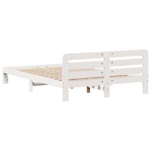 Postel bez matrace bílá 140 x 190 cm masivní borovice - obrázek 6