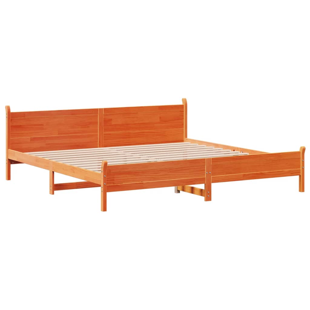 vidaXL Bedframe zonder matras massief grenenhout wasbruin 180x200 cm afbeelding