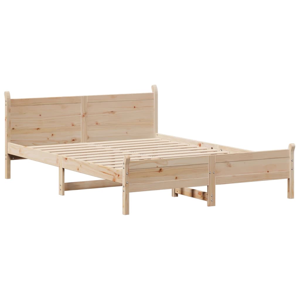 vidaXL tömör fenyőfa ágy matrac nélkül 140 x 190 cm
