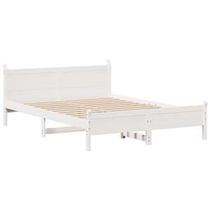 vidaXL Cama sem colch&atilde;o 120x190 cm madeira de pinho maci&ccedil;a branco