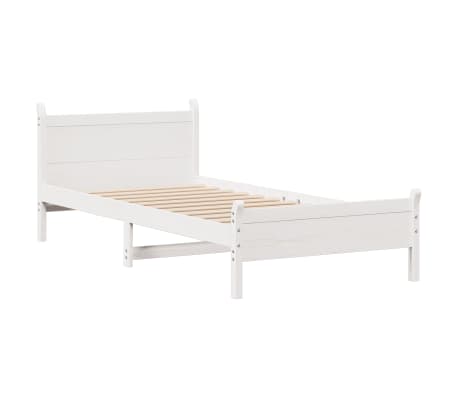 vidaXL Cadre de lit sans matelas blanc 75x190 cm bois de pin massif
