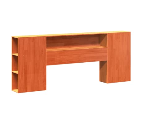 vidaXL T&ecirc;te de lit avec rangement cire marron 180cm bois massif de pin