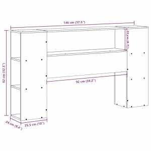Čelo postele s úložným prostorem bílé 140 cm masivní borovice - obrázek 10