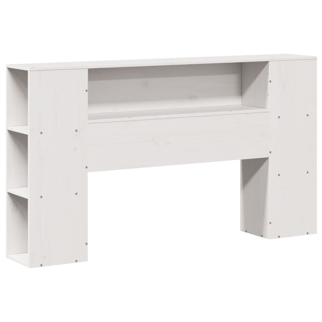 vidaXL Hoofdbord met opbergruimte 120 cm massief grenenhout wit afbeelding