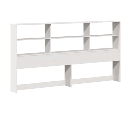 vidaXL Tăblie de pat cu depozitare alb 200 cm lemn masiv de pin