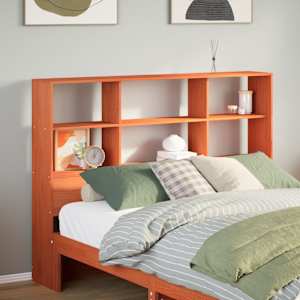 Vzglavje s predelki voščeno rjavo 120 cm trdna borovina