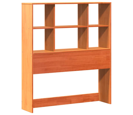 vidaXL T&ecirc;te de lit avec rangement cire marron 90 cm bois massif de pin
