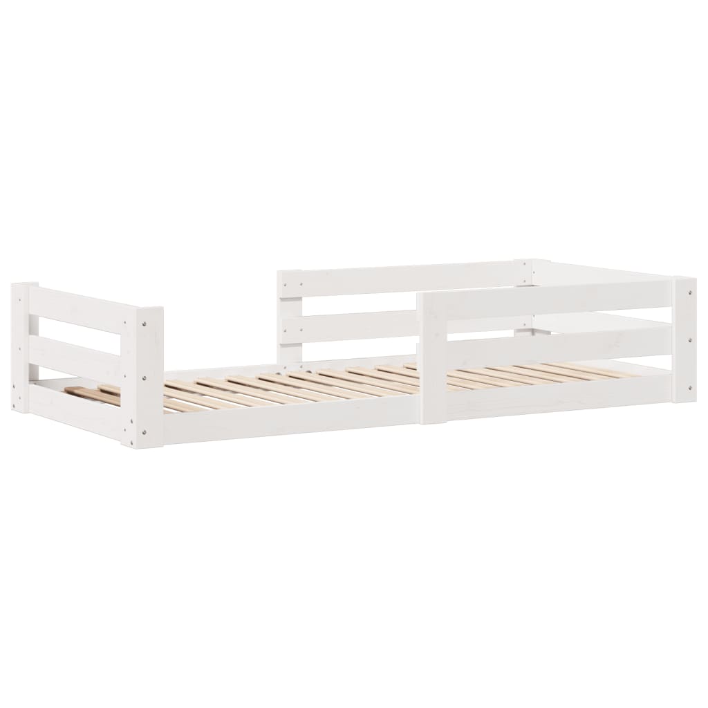 vidaXL Bedframe zonder matras massief grenenhout wit 90x200 cm afbeelding