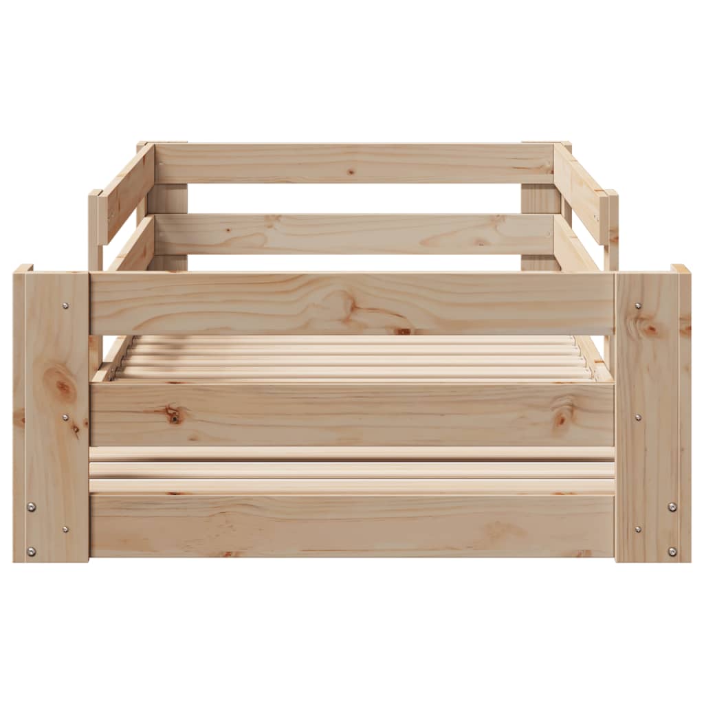 vidaXL Bedframe zonder matras massief grenenhout 70x140 cm bruin, foto 4