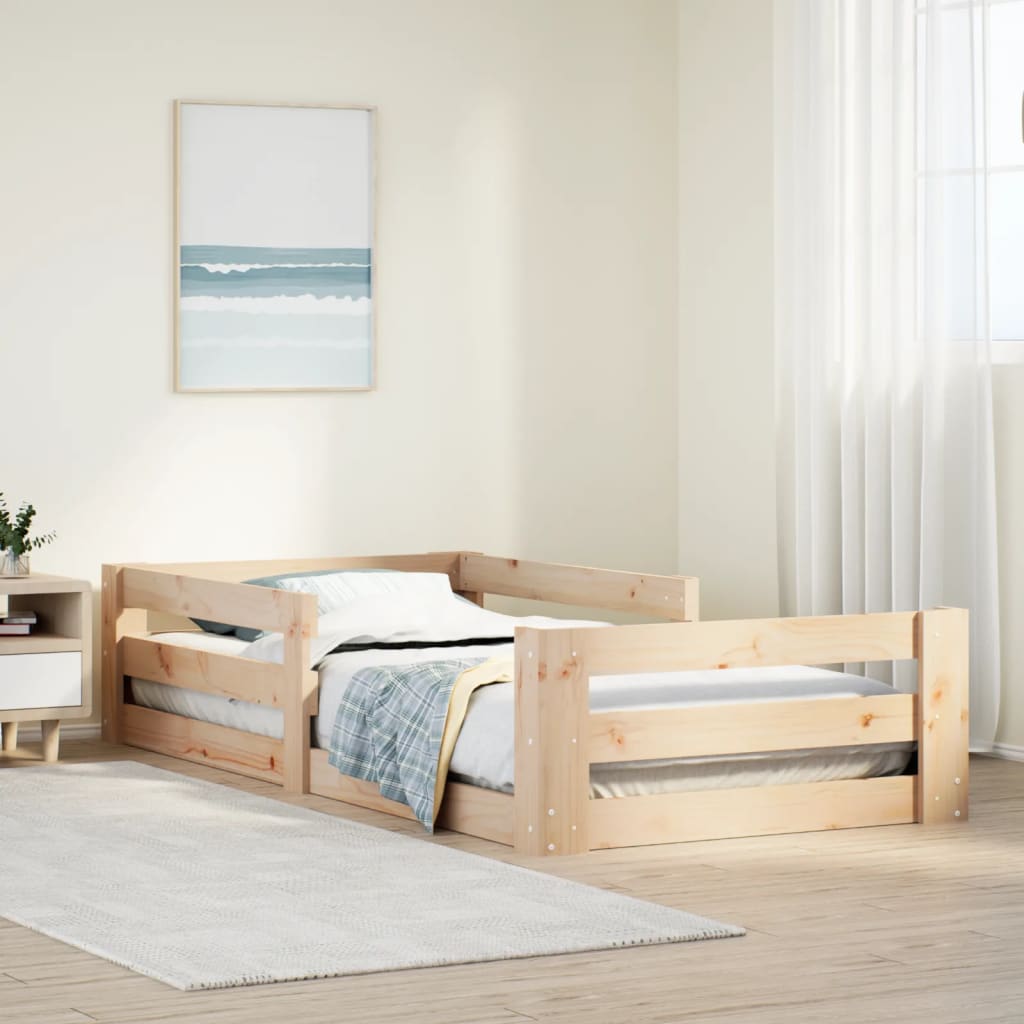 vidaXL sengeramme uden madras 75x190 cm massivt fyrretræ