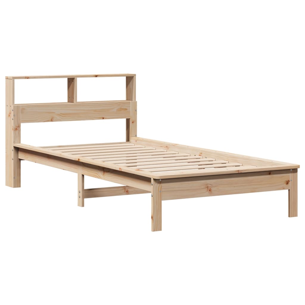 vidaXL Bed met boekenkast zonder matras massief grenenhout 90x200 cm afbeelding