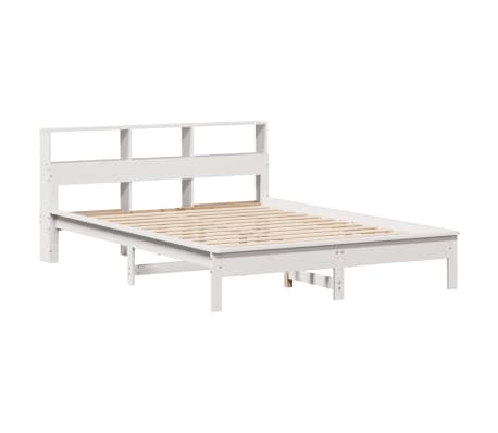 vidaXL Bookcase Bed without Mattress White 120x190 cm Small Double Solid Wood Pine