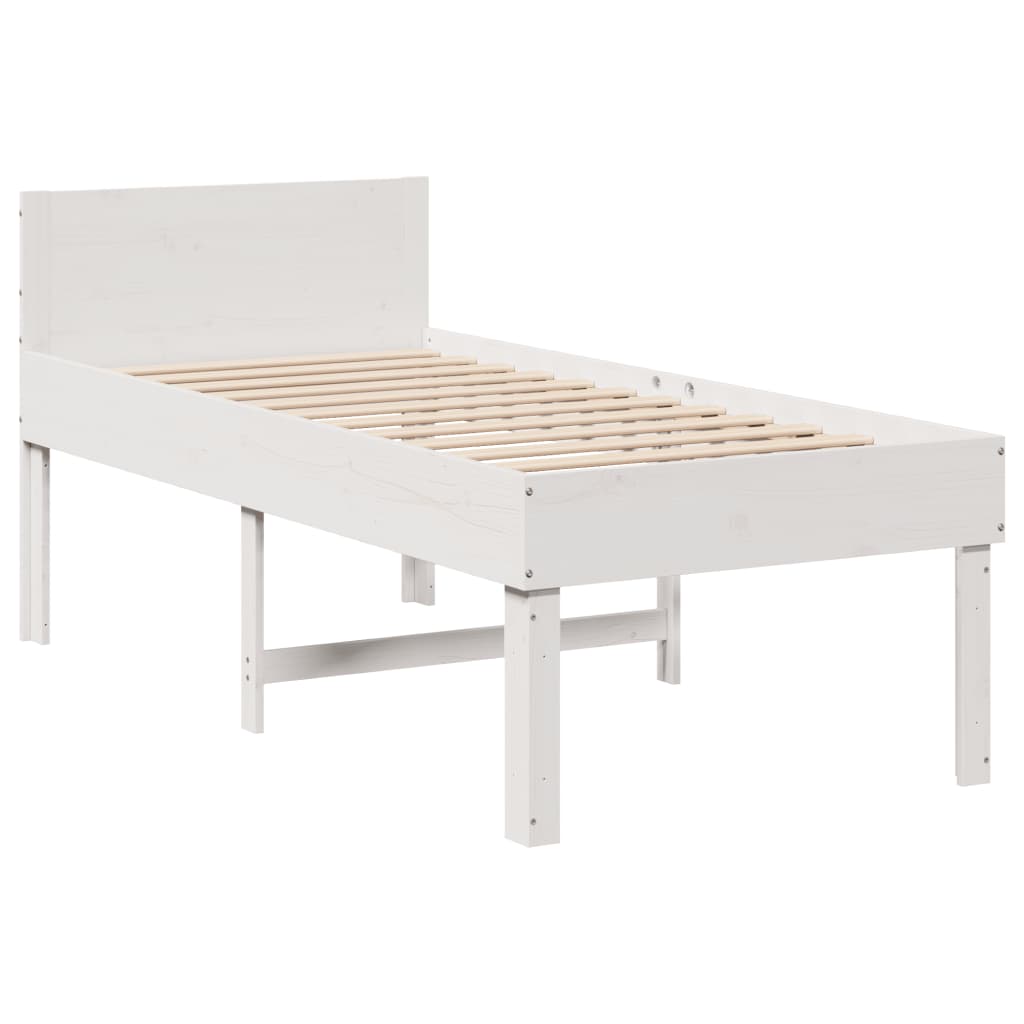 vidaXL fehér tömör fenyőfa ágy matrac nélkül 90 x 200 cm