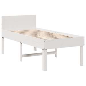 vidaXL Cadre de lit sans matelas blanc 90x200 cm bois de pin massif