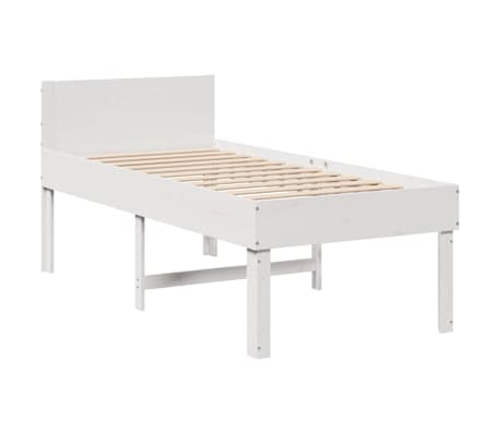 vidaXL Bedframe zonder matras massief grenenhout wit 80x200 cm