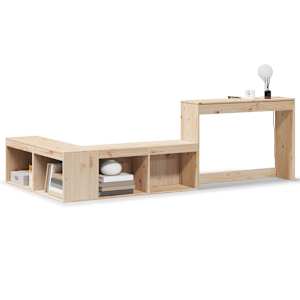 Noční stolek s psacím stolem 232 x 122 x 75 cm masivní dřevo borovice - obrázek 2