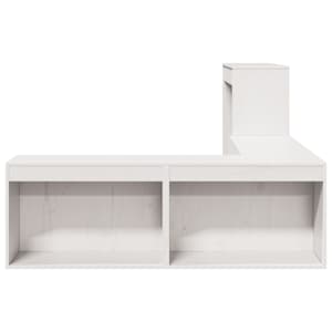 Noční stolek s psacím stolem bílý 232 x 122 x 75 cm masivní borovice - obrázek 5