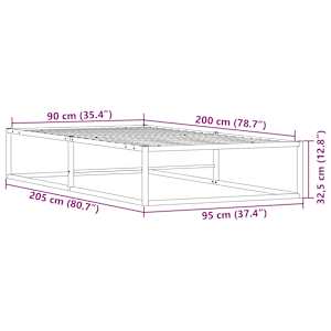 Rám postele bez matrace bílý 90x200 cm kovový - obrázek 8