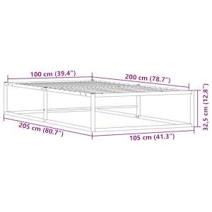 Rám postele bez matrace bílý 100x200 cm kovový - obrázek 8