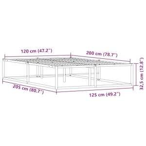 Rám postele bez matrace bílý 120x200 cm kovový - obrázek 8